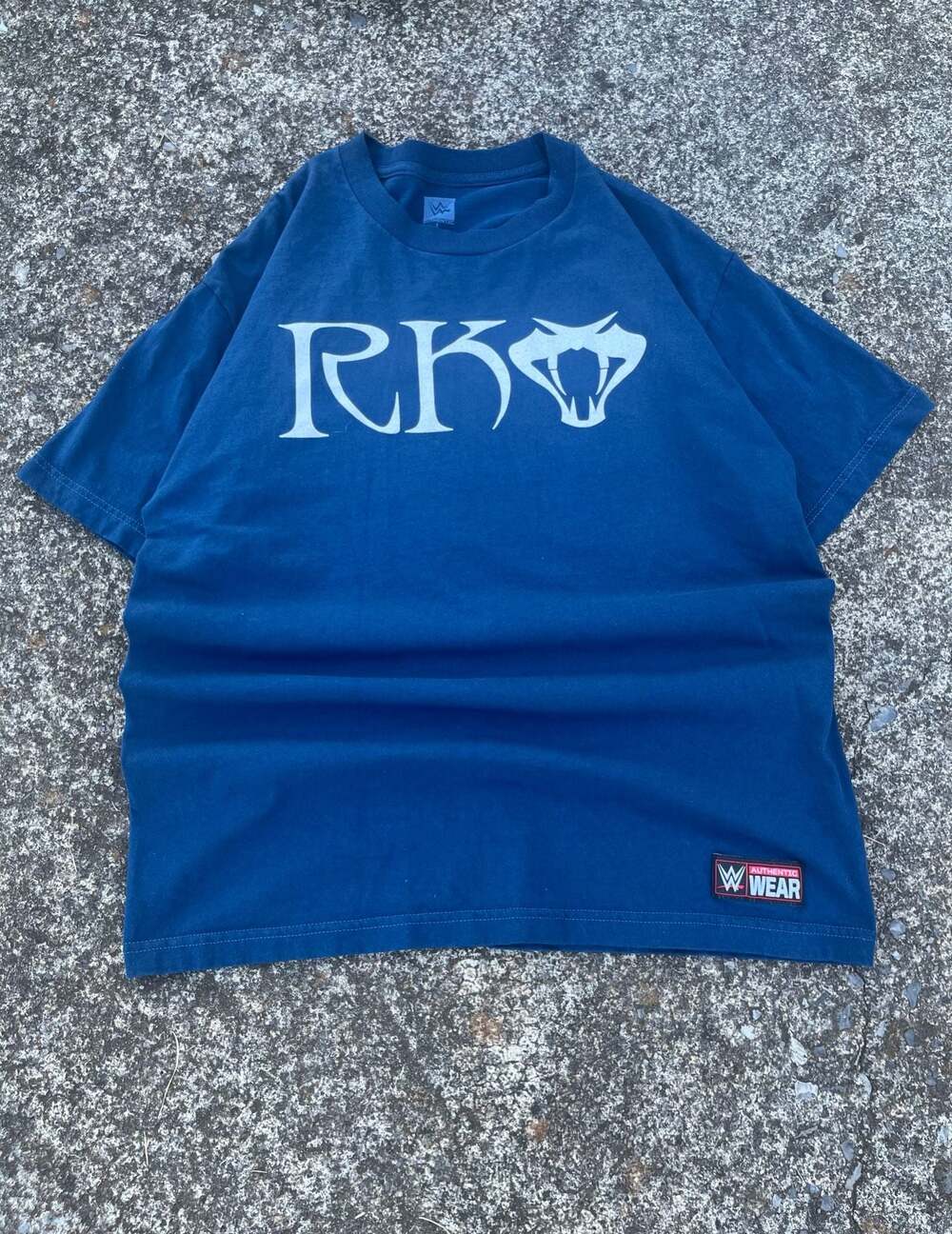 WWE Randy Orton RKO #OUTTANOWHERE Blue T-Shirt